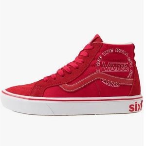 Vans high top red Comfy Cush sk8 Hi- sz 8